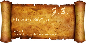 Ficzere Béla névjegykártya