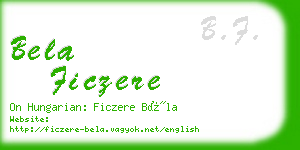 bela ficzere business card